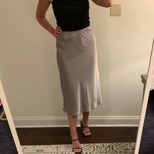 Abercrombie & Fitch Silver Metallic MIDI skirt
